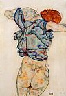 Egon Schiele Woman Undressing painting